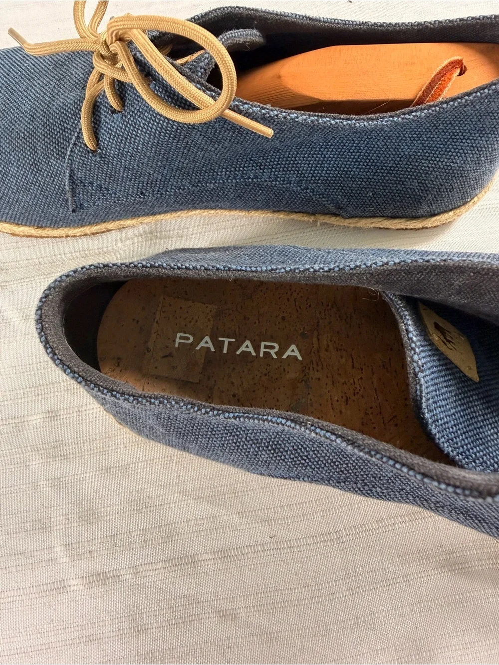 Patara Navy Canvas Lace Canvas Shoes with Tan Laces